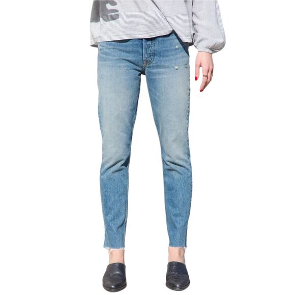 GRLFRND Karolina distressed high rise skinny jeans in Whole Lotta Love Sz 24 NEW - Picture 6 of 11